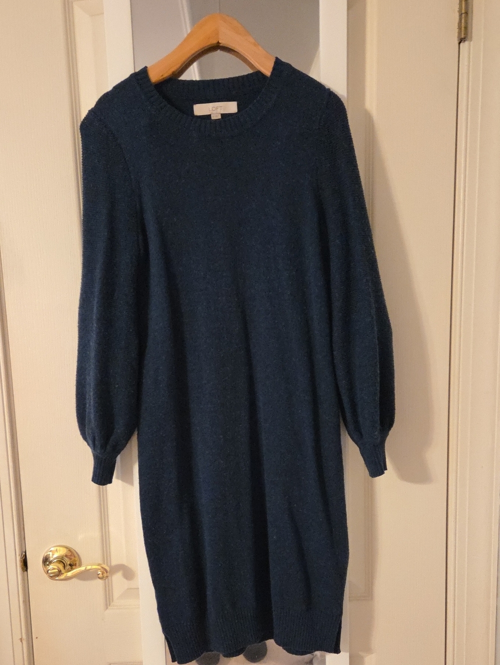LOFT Dark Teal Long Sleeve Sweater Dress